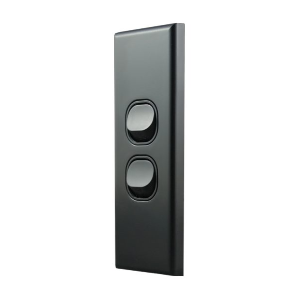 Architrave Switch 2 Gang MATTE BLACK - Image 2