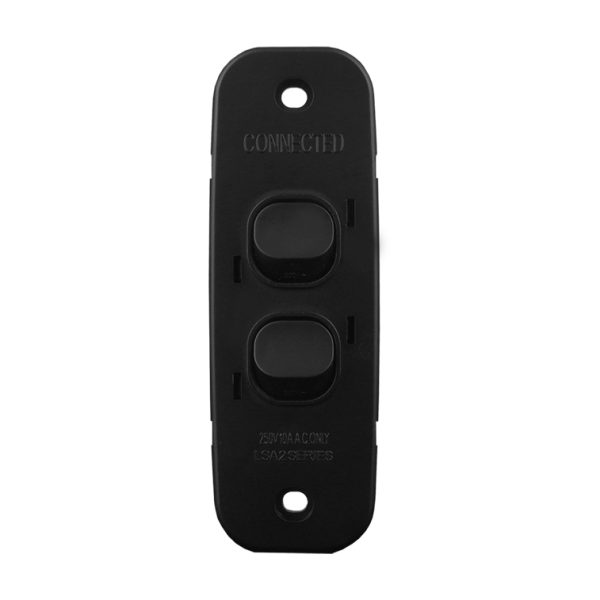 Architrave Switch 2 Gang MATTE BLACK - Image 3