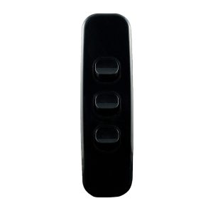 Architrave Switch 3 Gang 10A 250V AC BLACK LUNA Series