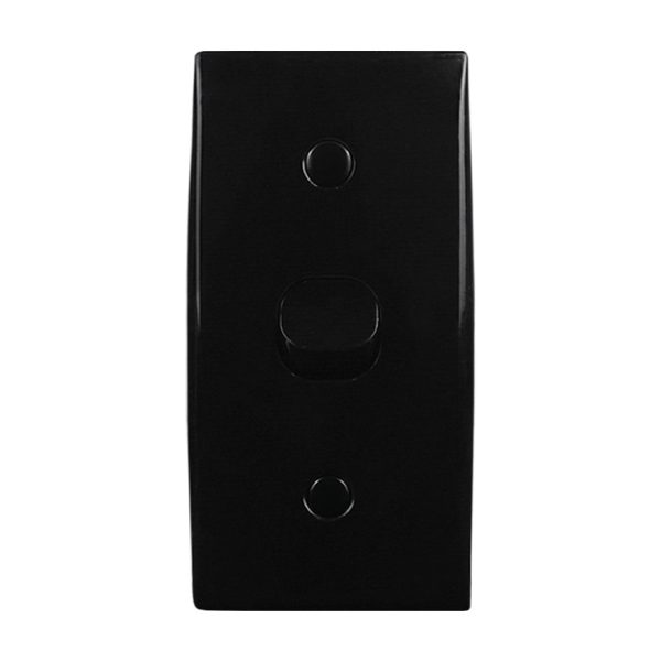 Intermediate Plate Light Switch 1 Gang - 54mm Mounting Centres BLACK - Image 2