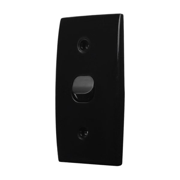 Intermediate Plate Light Switch 1 Gang - 54mm Mounting Centres BLACK - Image 3