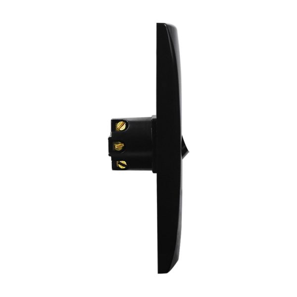 Intermediate Plate Light Switch 1 Gang - 78mm Mounting Centres BLACK - Image 4