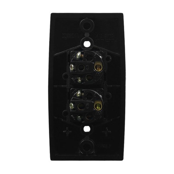 Intermediate Plate Light Switch 2 Gang - 54mm Mounting Centres BLACK - Image 5