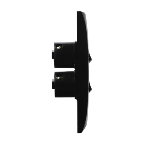 Intermediate Plate Light Switch 2 Gang - 54mm Mounting Centres BLACK - Image 4