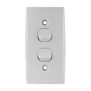 Intermediate Switch Plate 2 Gang 10A 250V AC 54mm Mounting Centres