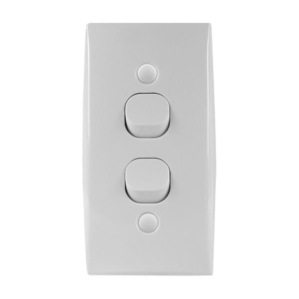 Intermediate Plate Light Switch 2 Gang - 54mm Mounting Centres - Image 2