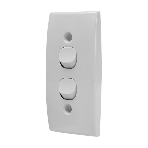Intermediate Plate Light Switch 2 Gang - 54mm Mounting Centres - Image 3