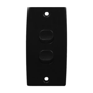Intermediate Switch Plate 2 Gang BLACK 10A 250V AC 78mm Mounting