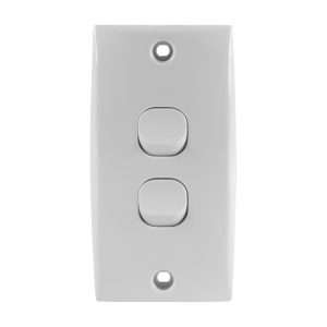 Intermediate Switch Plate 2 Gang 10A 250V AC 78mm Mounting Centres