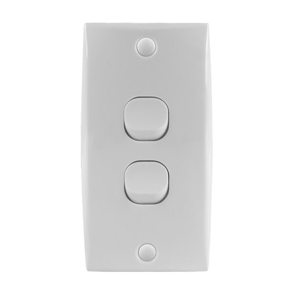 Intermediate Plate Light Switch 2 Gang - 78mm Mounting Centres - Image 2
