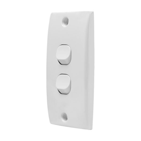 Intermediate Plate Light Switch 2 Gang - 78mm Mounting Centres - Image 3