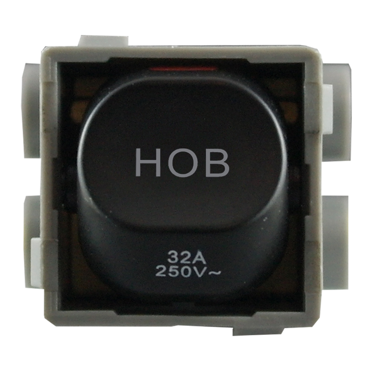 HOB Mechanism 32A 250V AC MATTE BLACK Double Pole