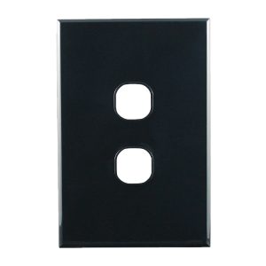 grid plate 2 gang black GEO Series