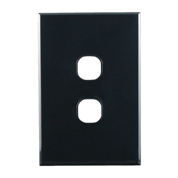grid plate 2 gang black GEO Series