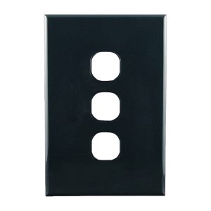 Grid Plate 3 Gang BLACK | GEO Series