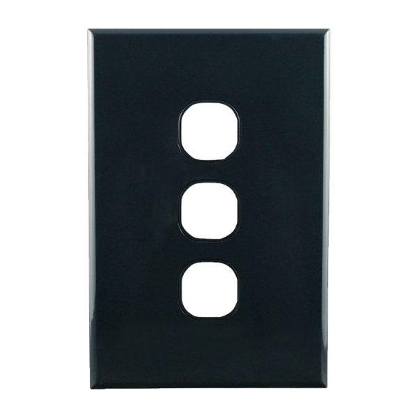 Grid Plate 3 Gang BLACK | GEO Series