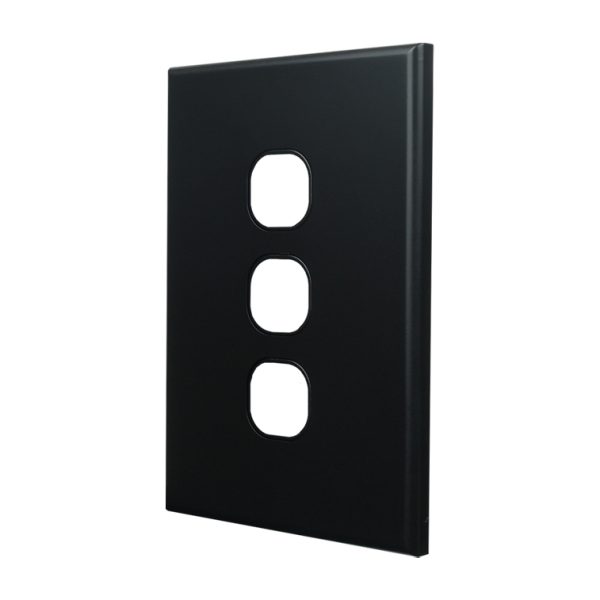 Grid Plate 3 Gang - MATTE BLACK - Image 2