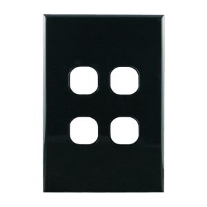 grid plate 4 gang black GEO Series