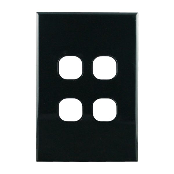 grid plate 4 gang black GEO Series