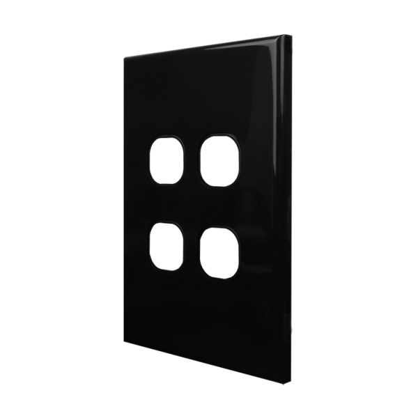 Grid Plate 4 Gang - BLACK - Image 2