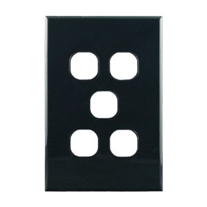 grid plate 5 gang black GEO Series