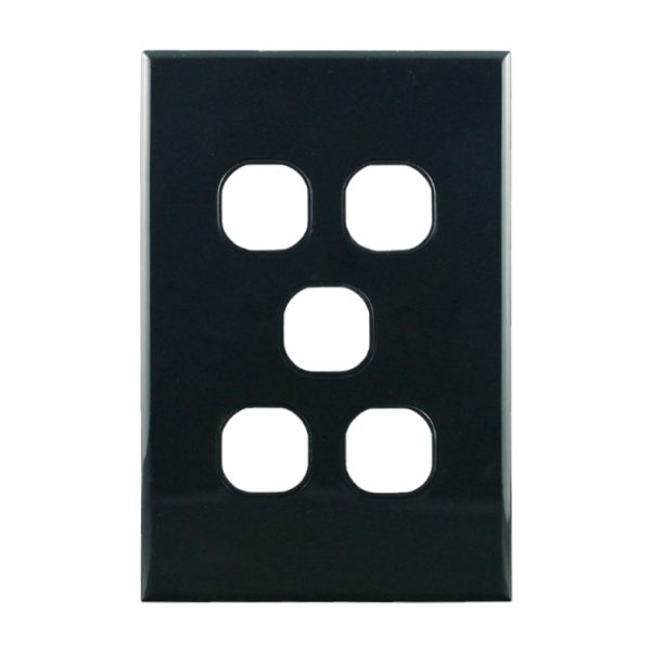 grid plate 5 gang black GEO Series