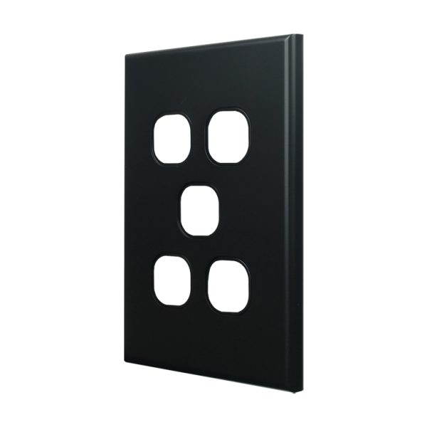 Grid Plate 5 Gang - MATTE BLACK - Image 2