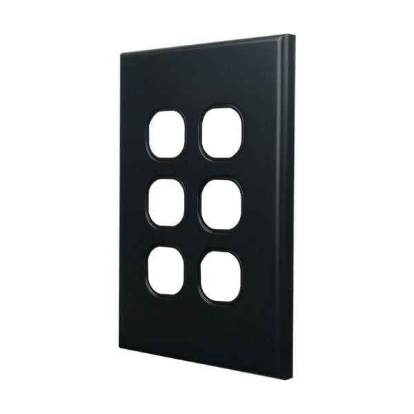 Grid Plate 6 Gang - MATTE BLACK - Image 2