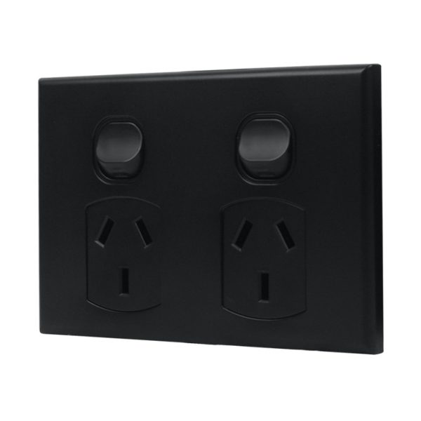 Double Power Point 10A 250V AC - MATTE BLACK - Image 3