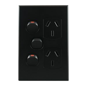 double gpo vertical extra switch matte black