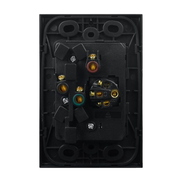Double Power Point with Extra Switch - VERTICAL MATTE BLACK - Image 5