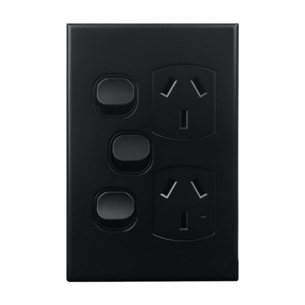 double gpo vertical extra switch matte black