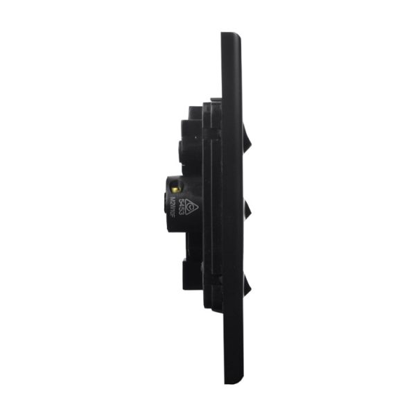 Double Power Point with Extra Switch - VERTICAL MATTE BLACK - Image 4
