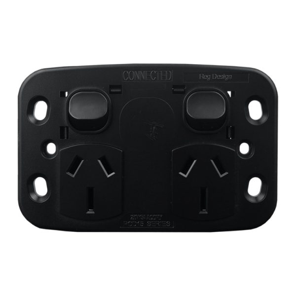 Double Power Point 15A 250V AC - MATTE BLACK - Image 3