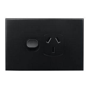 matte black single power outlet 10a