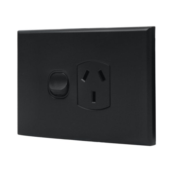 Single Power Point 10A 250V AC - MATTE BLACK - Image 2