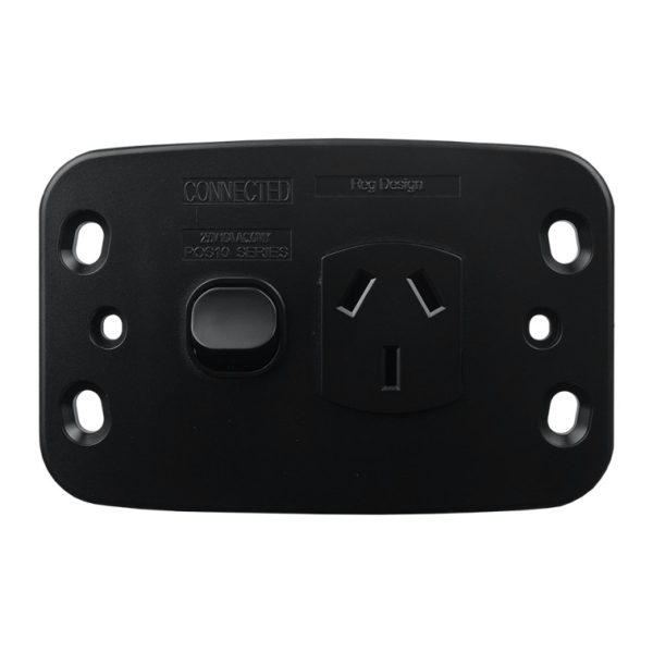 Single Power Point 10A 250V AC - MATTE BLACK - Image 3