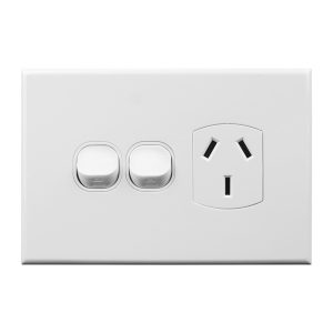 Single GPO with Extra Switch 10A 240V AC GEO Series Slimline
