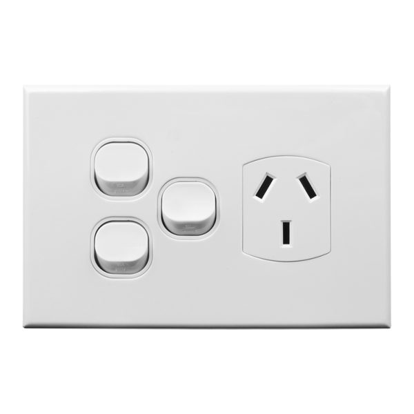 Single GPO with 2 Extra Switches 10A 240V | GEO Series