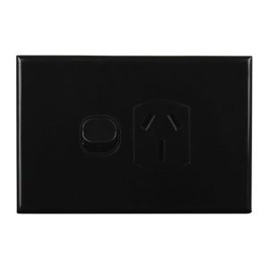 Single GPO 10A 240V AC BLACK | GEO Series