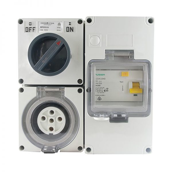 RCD Protected Outlet 32A 5 Pin 500V AC IP66