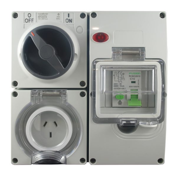RCD Protected Outlet 10A 3 Pin 250V AC IP66