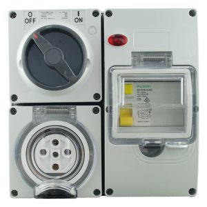 RCD Protected Outlet 10A 5 Pin 500V AC IP66