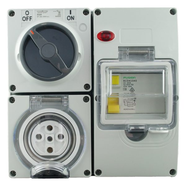 RCD Protected Outlet 20A 5 Pin 500V AC IP66