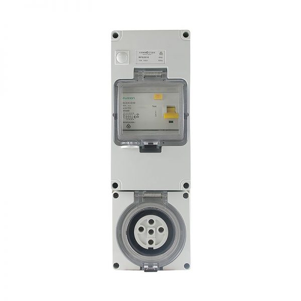 RCD Protected Socket Outlet 32A 500V AC 5 Pin IP66