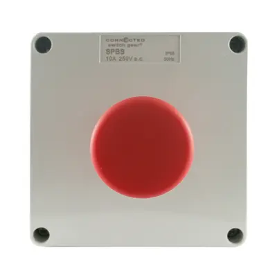 Stop Push Button Control Box Red 240V AC 3A IP55