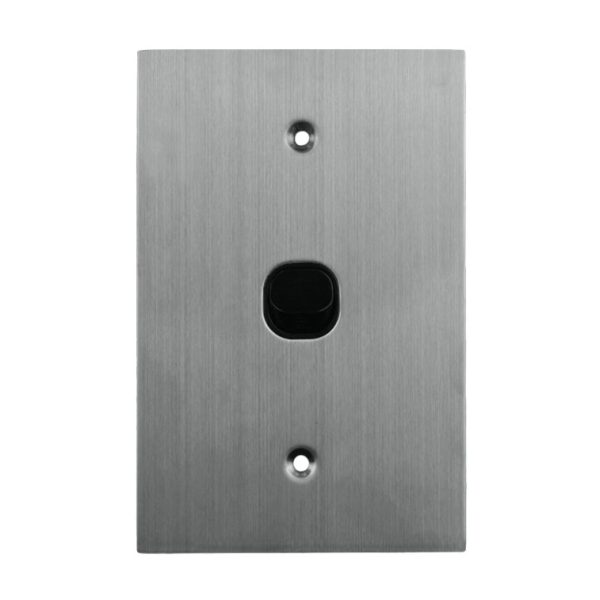Stainless Steel Light Switch 1 Gang 10A 250V AC BLACK