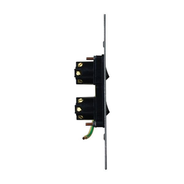 Stainless Steel Light Switch 2 Gang Vertical - BLACK - Image 3