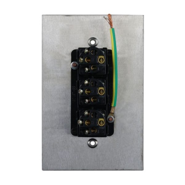 Stainless Steel Light Switch 3 Gang Vertical - BLACK - Image 4