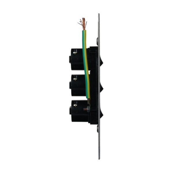 Stainless Steel Light Switch 3 Gang Vertical - BLACK - Image 3